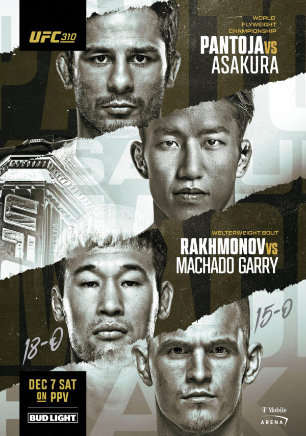 UFC 310 Alexandre Pantoja vs. Kai Asakura 2024 Fight MMA Las Vegas Poster Print
