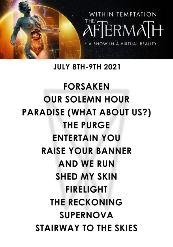 WITHIN TEMPTATION The Aftermath 2021 Virtual Reality Show Setlist Poster Print