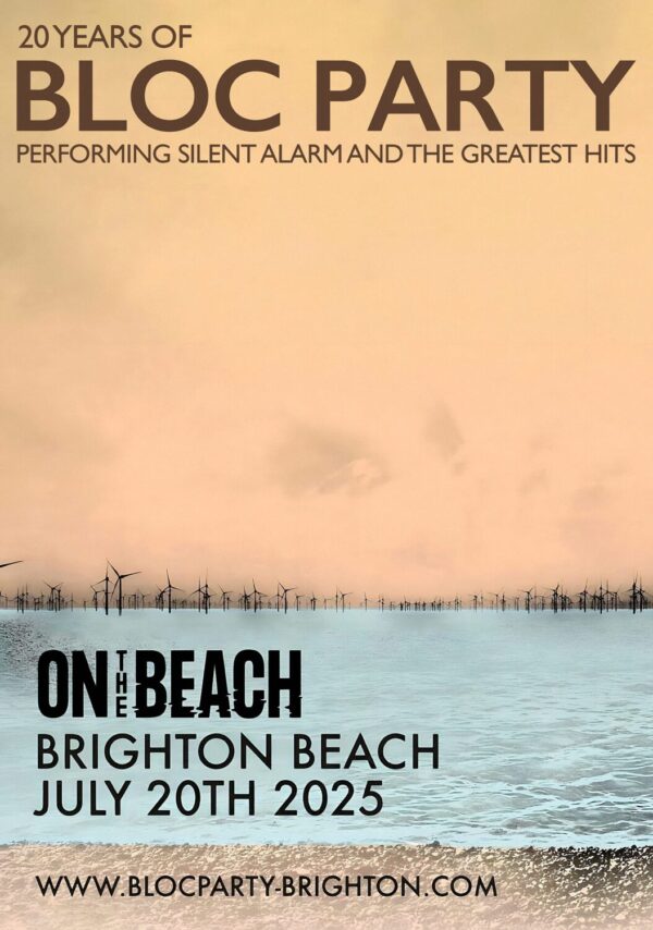 BLOC PARTY Silent Alarm 2025 20th Anniversary Tour: BRIGHTON On The Beach Poster
