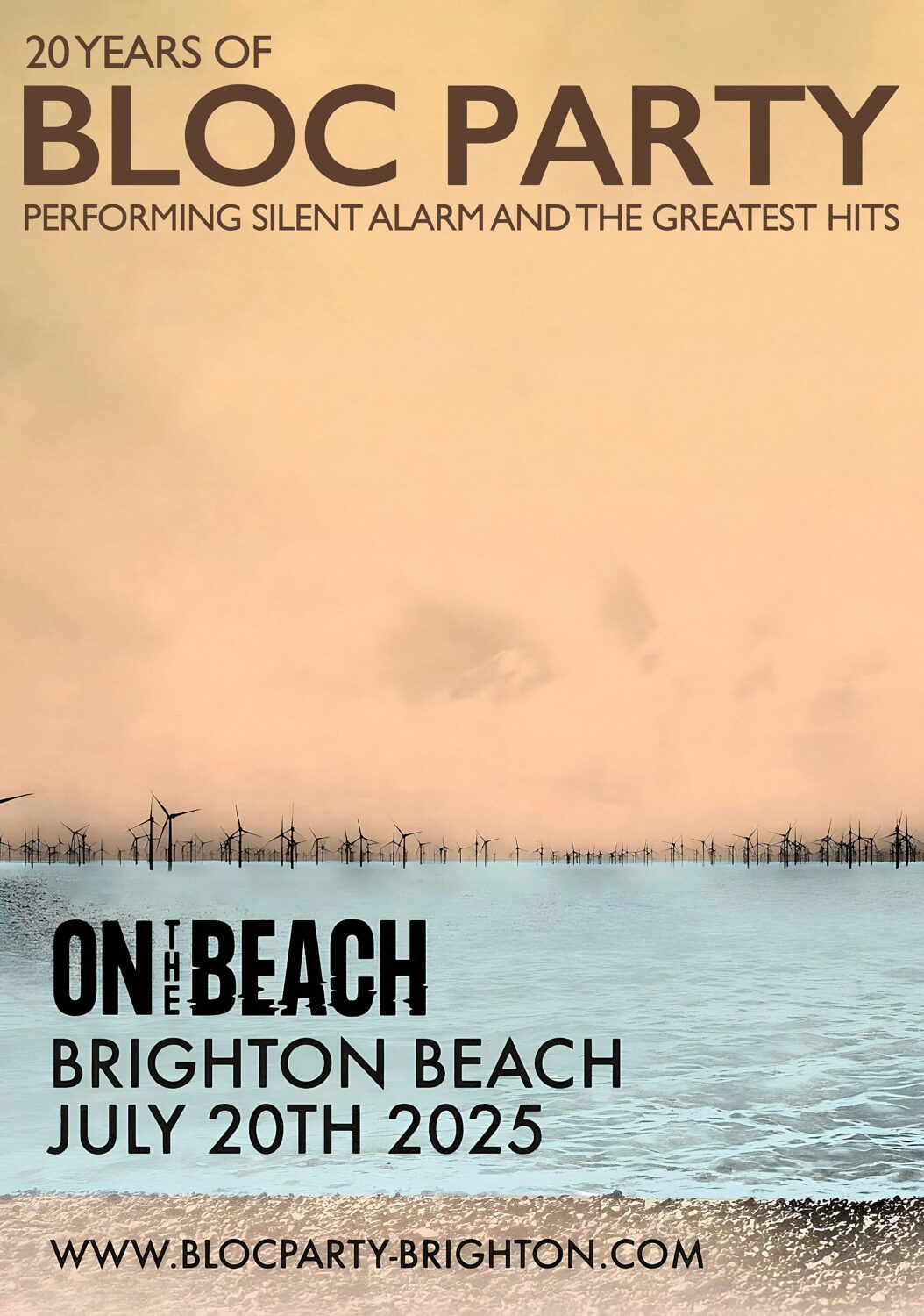 BLOC PARTY Silent Alarm 2025 20th Anniversary Tour: BRIGHTON On The Beach Poster