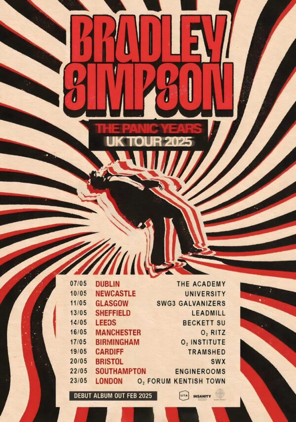 BRADLEY SIMPSON The Panic Years 2025 UK Tour Poster