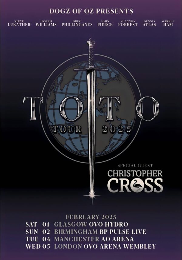 DOGS OF OZ Toto 2025 UK Arena Tour Poster