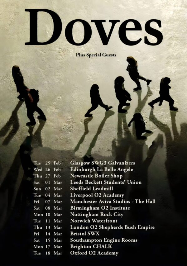 DOVES (band) Constellations For The Lonely 2025 UK Tour Poster