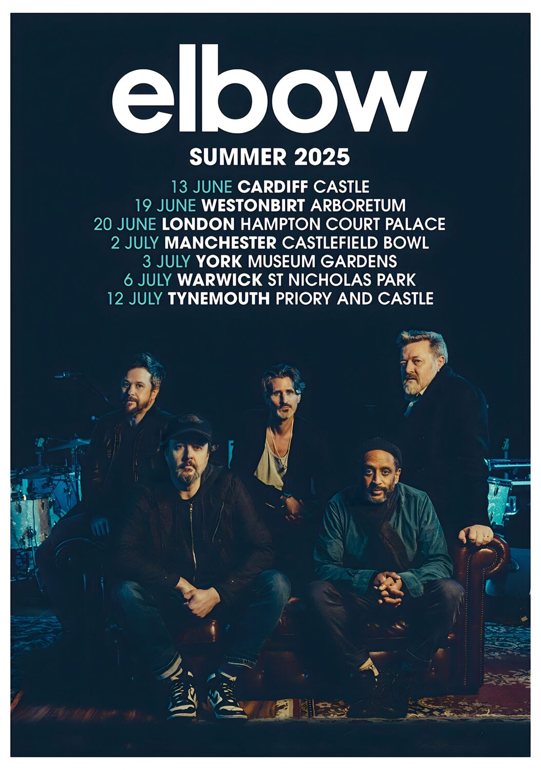 ELBOW (band) Audio Vertigo Live Summer UK 2025 Tour Poster