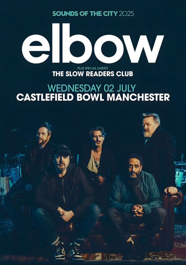 ELBOW (band) Audio Vertigo Live Summer 2025 Tour: MANCHESTER Castlefield Bowl Poster