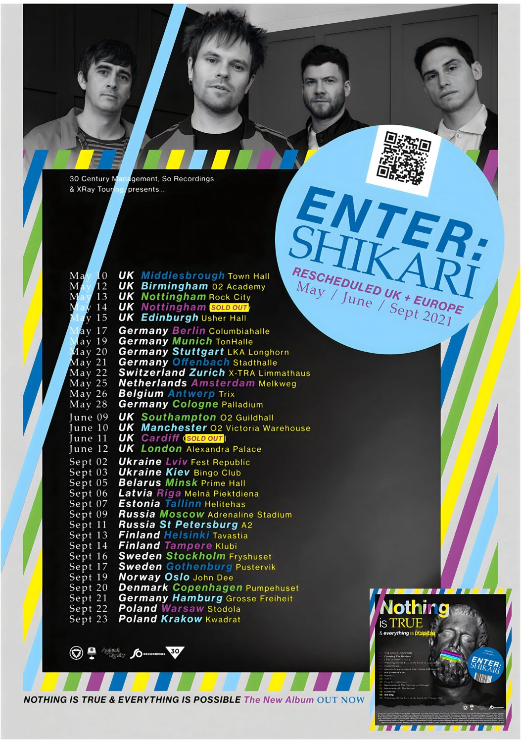 ENTER SHIKARI Nothing Is True & Everything Is Possible 2021 UK & Europe Tour Poster
