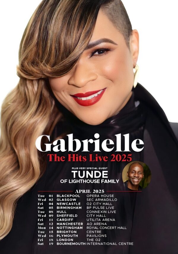 GABRIELLE (singer) The Hits 2025 UK Tour Poster