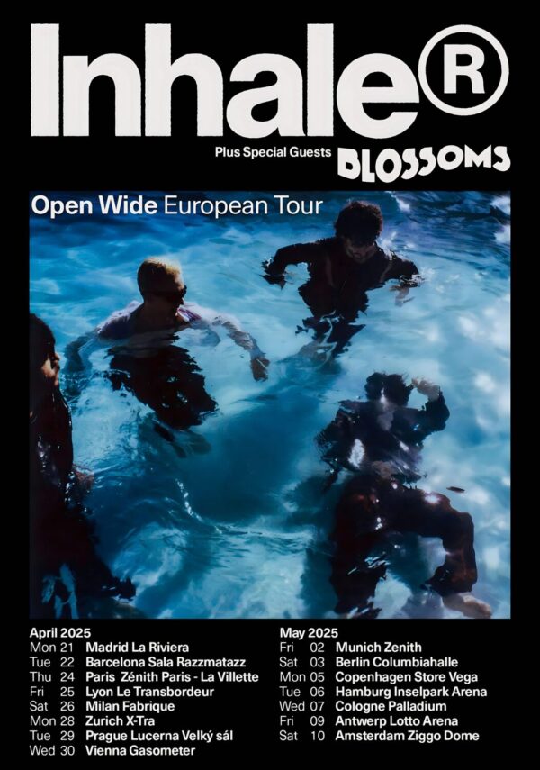 INHALER (band) Open Wide 2025 European Tour Poster