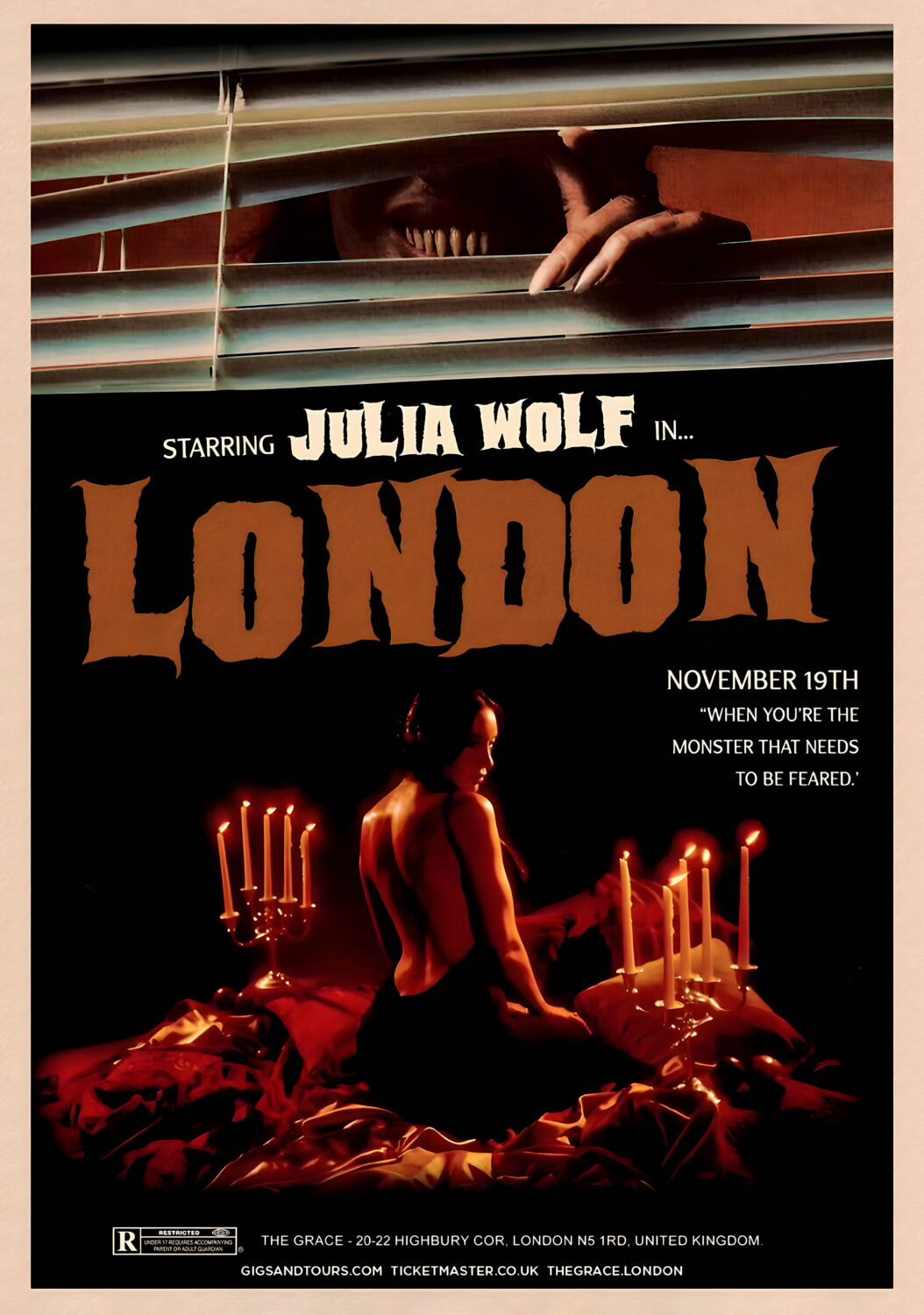 JULIA WOLF When You're The Monster That Needs To Be Feared 2024 Tour: LONDON Poster