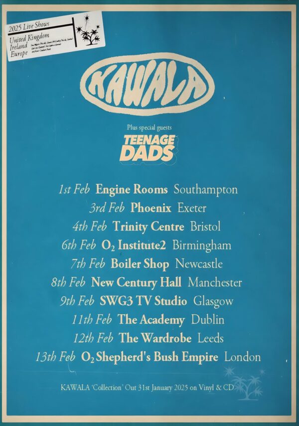 KAWALA (band) Collection Live 2025 UK TOUR Poster