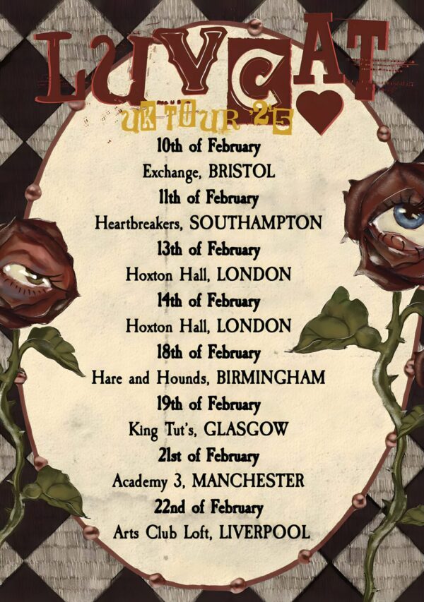 LUVCAT Dinner - He's My Man 2025 UK Tour Poster