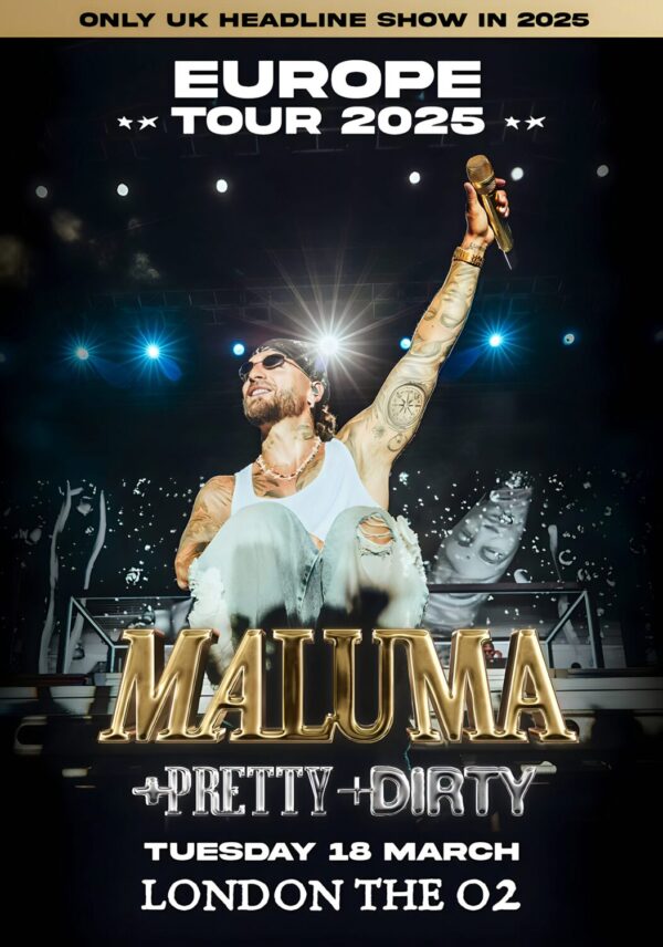 MALUMA Pretty Boy, Dirty Boy 2025 Tour: LONDON The O2 Arena Poster