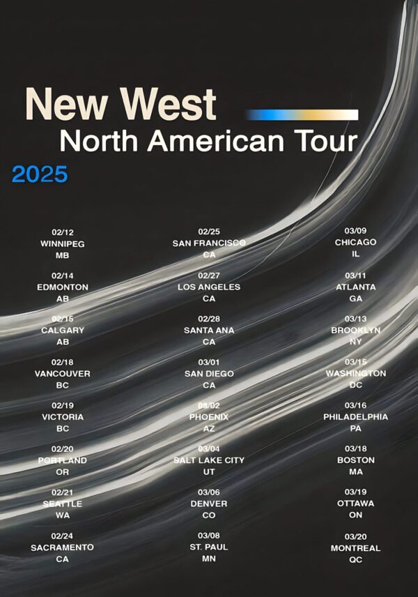 NEW WEST (band) North American 2025 Tour Poster