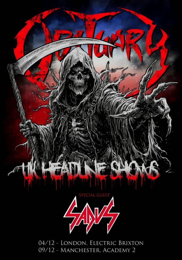 OBITUARY Live 2024 UK Tour: LONDON - MANCHESTER Poster