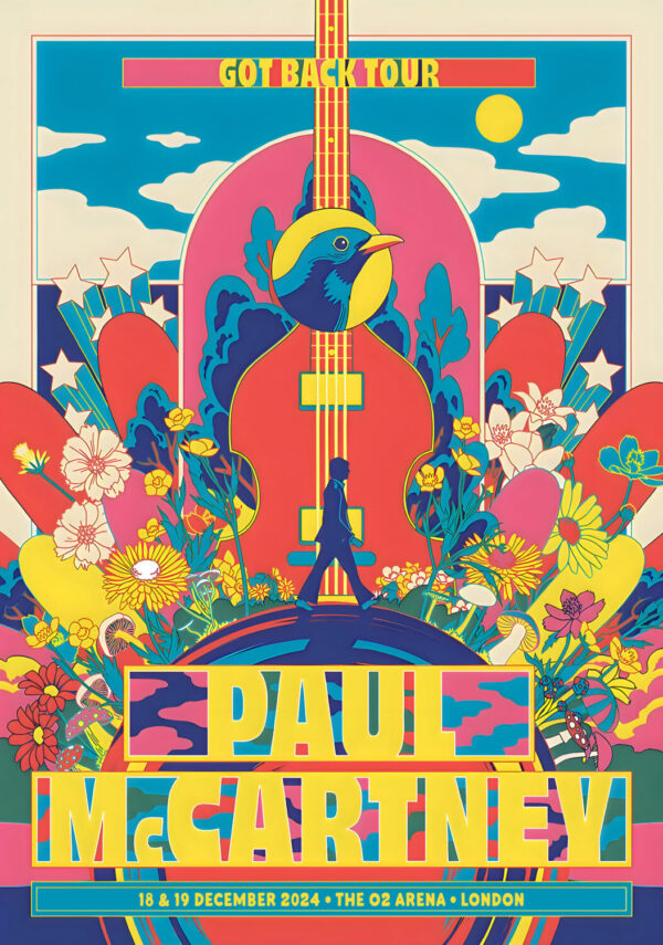 PAUL McCARTNEY Got Back 2024 UK Tour: LONDON O2 Arena Poster Print