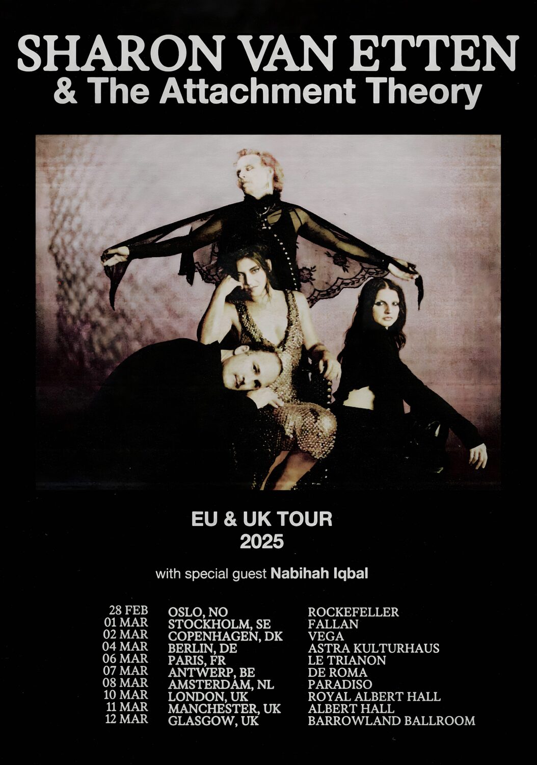 SHARON VAN ETTEN & The Attachment Theory 2025 UK & Europe Tour Poster