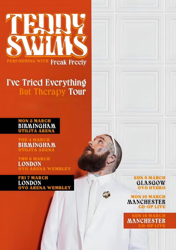 TEDDY SWIMS I've Tried Everything But Therapy 2025 UK Arena Tour Poster