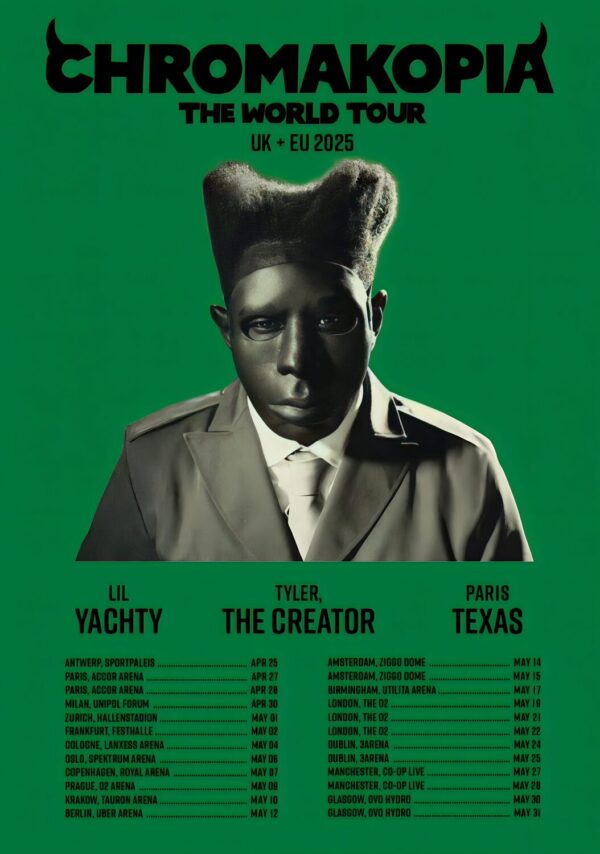 TYLER THE CREATOR Chromakopia 2025 UK & Europe Tour Poster