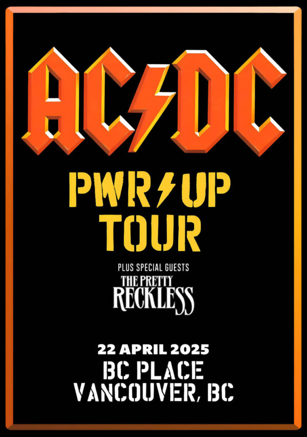 AC/DC Power Up 2025 North America Tour: VANCOUVER BC Place Poster Print