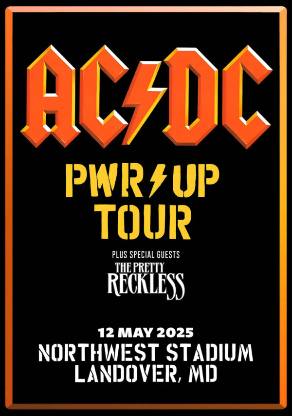 AC/DC Power Up 2025 North America Tour: LANDOVER Northwest Stadium Poster Print