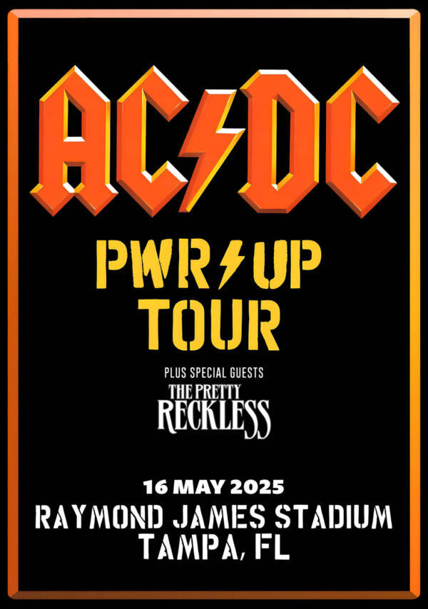 AC/DC Power Up 2025 North America Tour: TAMPA Raymond James Stadium Poster Print