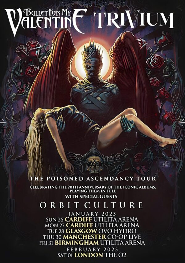 BULLET FOR MY VALENTINE & TRIVIUM The Poisoned Ascendancy 2025 UK Tour Poster Print