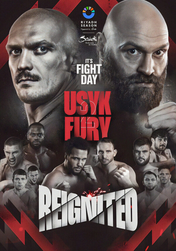 OLEKSANDR USYK vs. TYSON FURY 2 Reignited - Dec 21 2024 Boxing Fight Poster Print