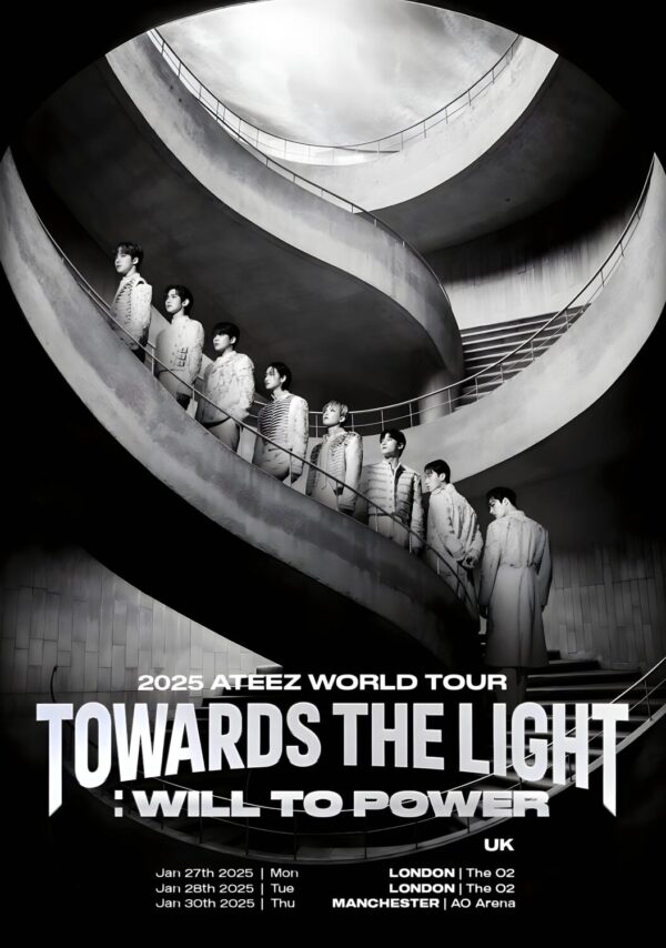 ATEEZ Toward The Light 2025 UK Tour: LONDON - MANCHESTER Poster