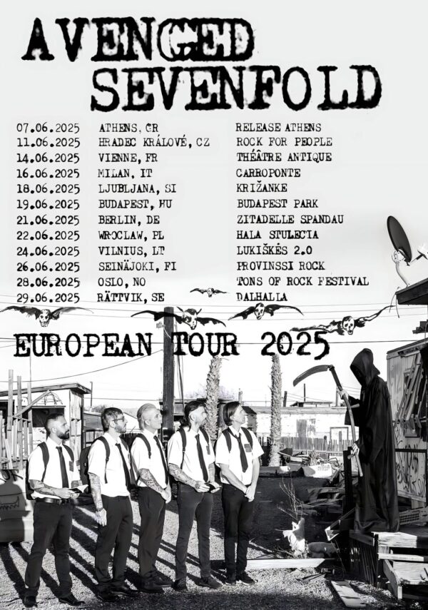 AVENGED SEVENFOLD European Tour 2025 Poster
