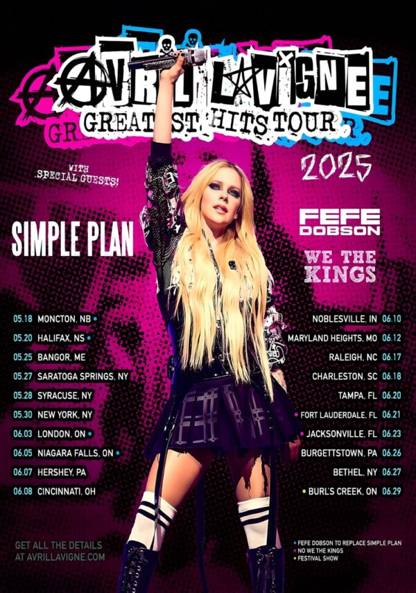 AVRIL LAVIGNE Greatest Hits 2025 North America Tour Poster