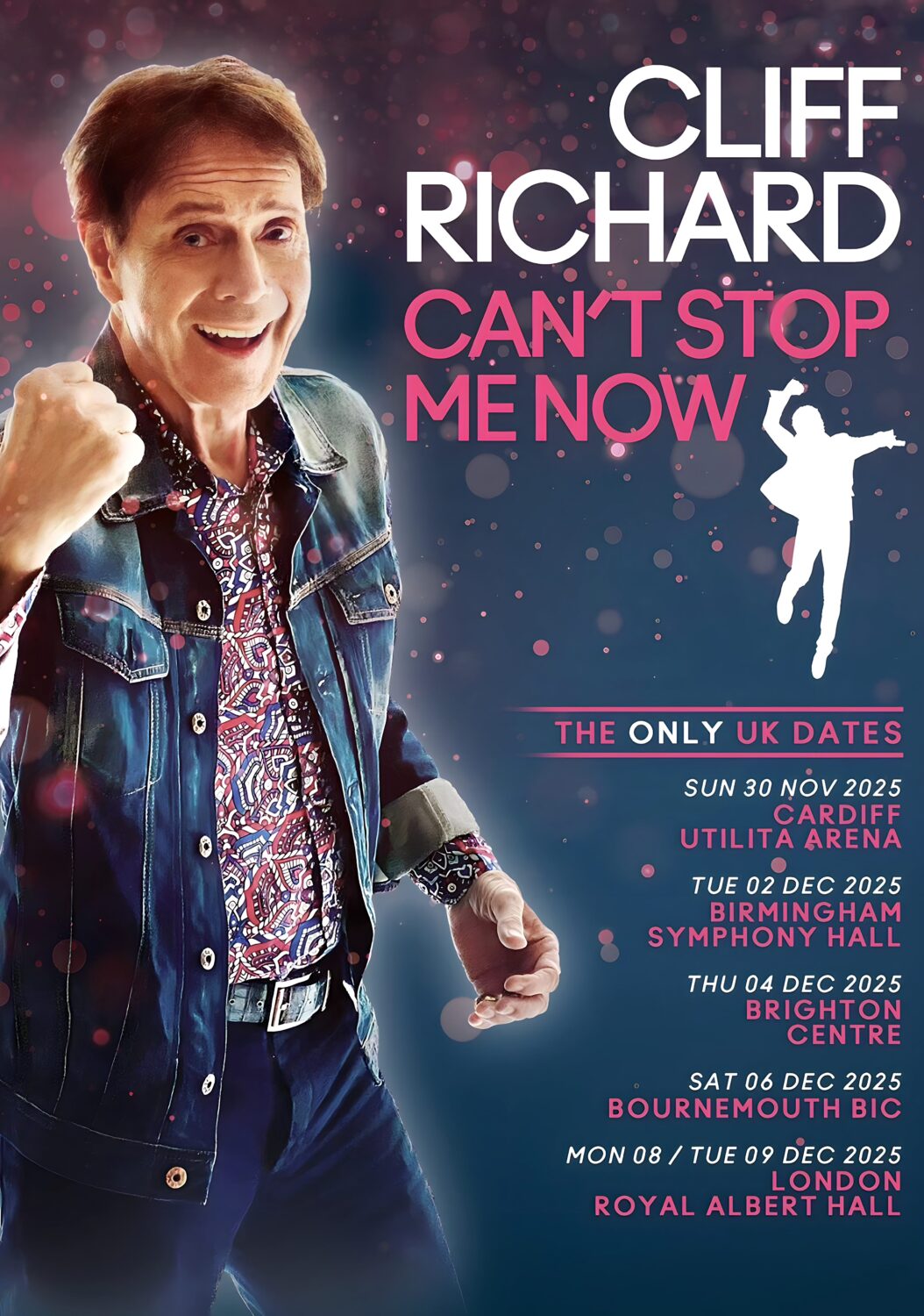 CLIFF RICHARD Can't Stop Me Now 2025 UK Tour Poster
