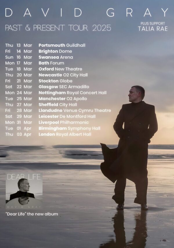 DAVID GRAY Past & Present 2025 UK Tour Poster