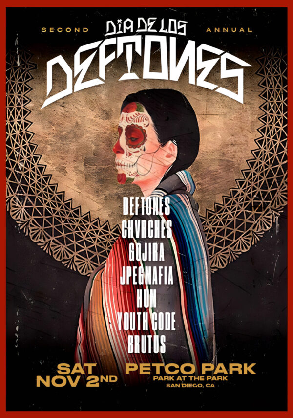DEFTONES Dia De Los Deftones 2019: SAN DIEGO Petco Park Tour Poster