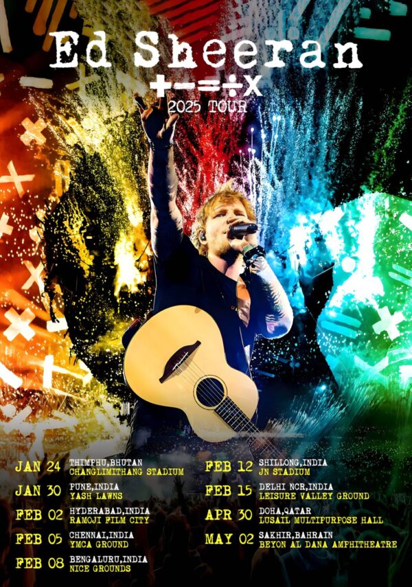 ED SHEERAN +–=÷× Mathematics 2025 Tour: INDIA - QATAR - BAHRAIN Poster