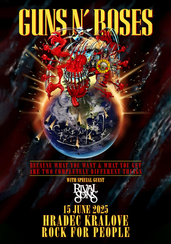 GUNS N ROSES Because What You Want 2025 Tour: HRADEC KRALOVE Rock For People Poster