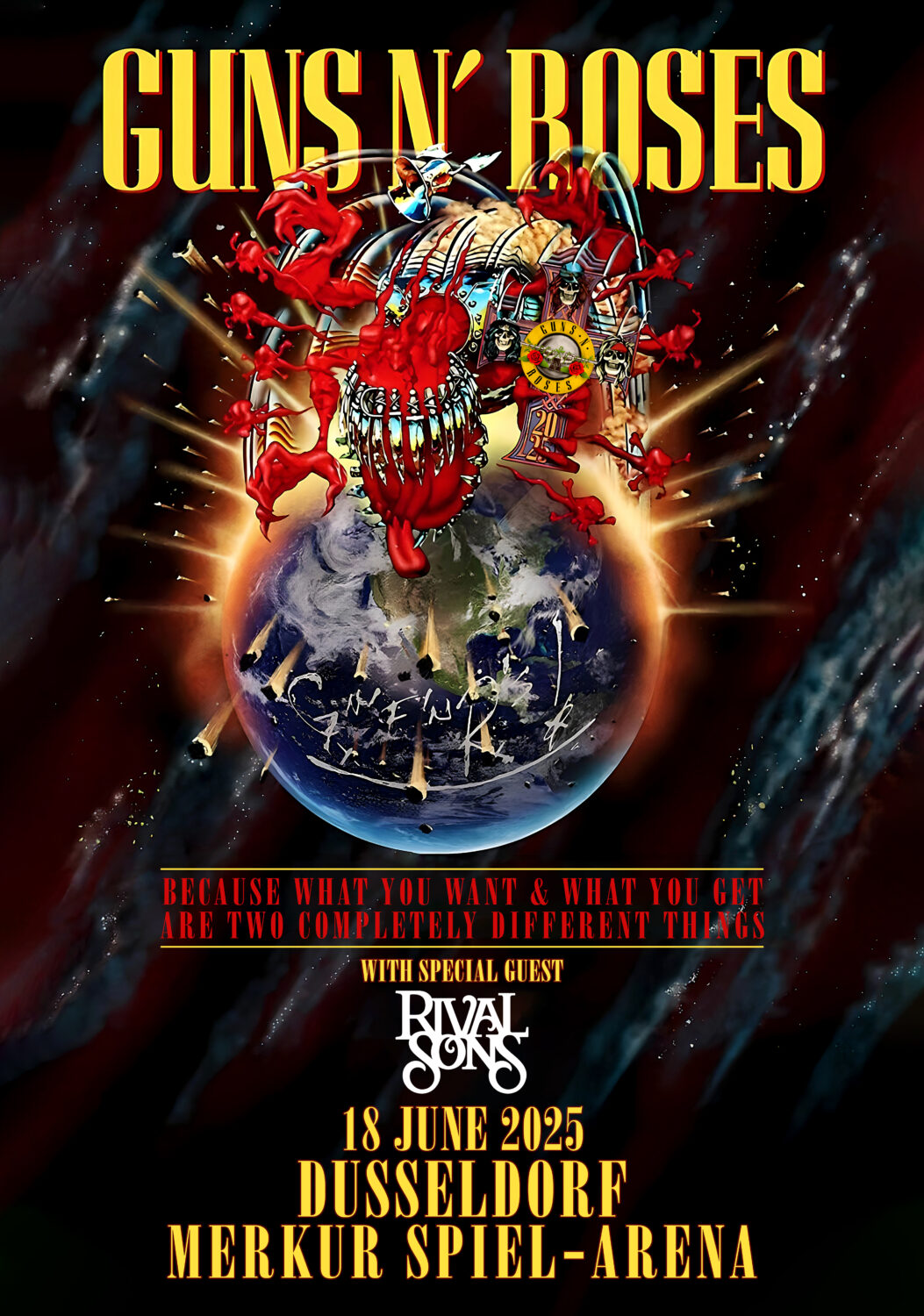 Guns N' Roses ポスター Guns N' Roses Lithograph Poster Mexico City 10/21/22 new | eBay