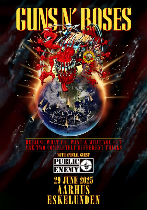GUNS N ROSES Because What You Want 2025 Tour: AARHUS Eskelunden Poster