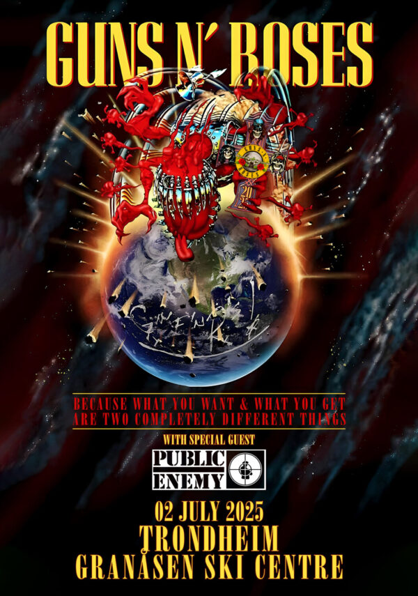 GUNS N ROSES Because What You Want 2025 Tour: TRONDHEIM Granåsen Ski Centre Poster