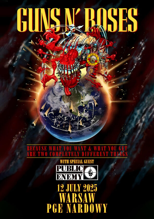 GUNS N ROSES Because What You Want 2025 Tour: WARSAW PGE Nardowy Poster