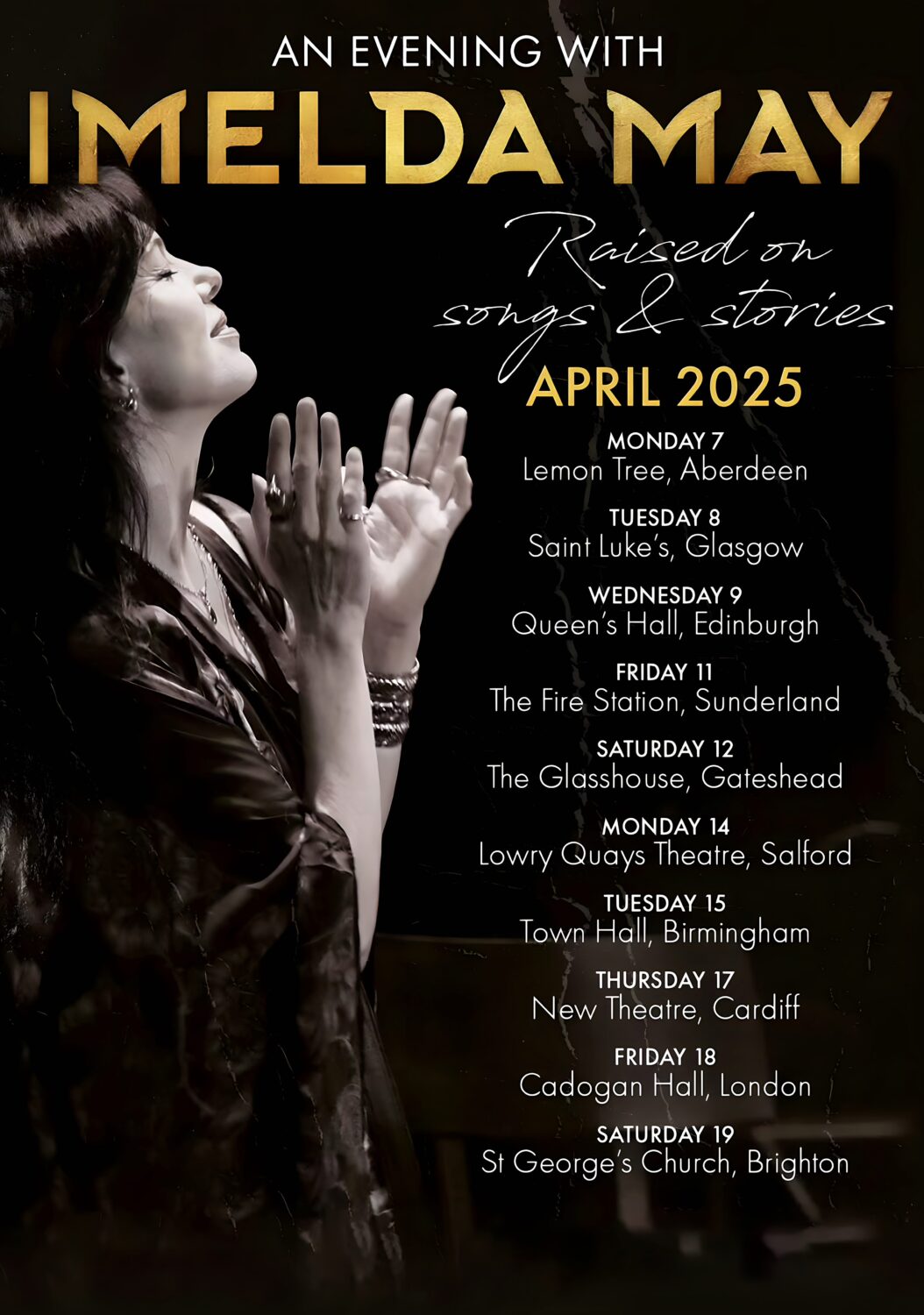 IMELDA MAY Raised on Songs & Stories 2025 UK Tour Poster