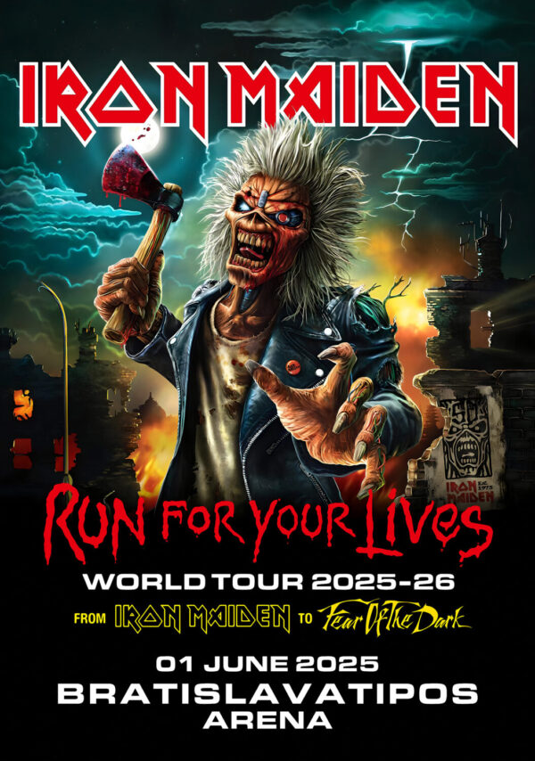 IRON MAIDEN Run For Your Lives 2025 Tour: BRATISLAVATIPOS Arena Poster