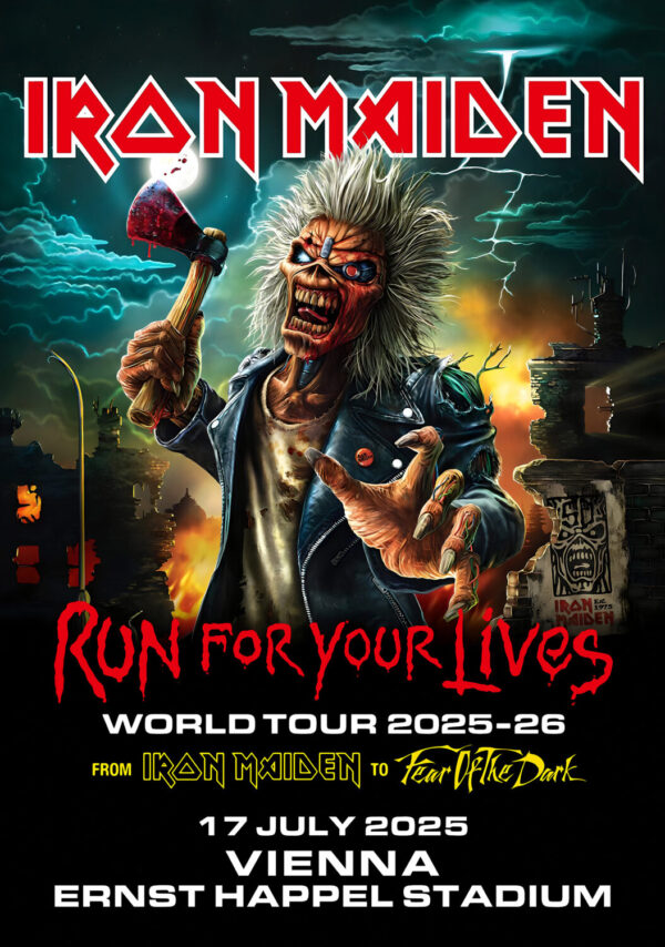 IRON MAIDEN Run For Your Lives 2025 Tour: VIENNA Ernst Happel Stadium Poster