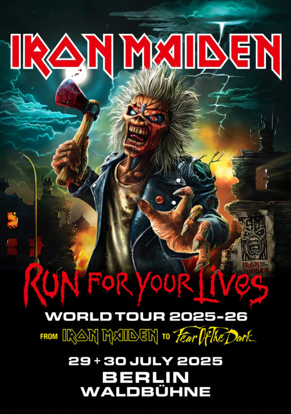 IRON MAIDEN Run For Your Lives 2025 Tour: BERLIN Waldbühne Poster