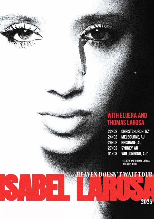 ISABEL LZROSE Heaven Doesn't Wait 2025 New Zealand - Australia Tour Poster