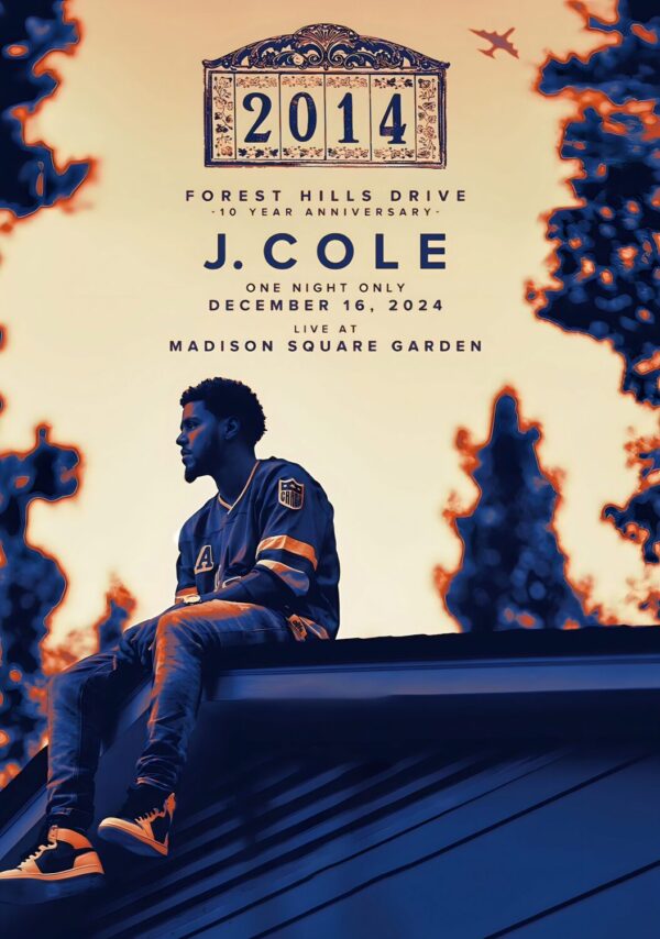 J.COLE Forrest Hills Drive 2025 Anniversary Show: NEW YORK Madison Square Garden Poster