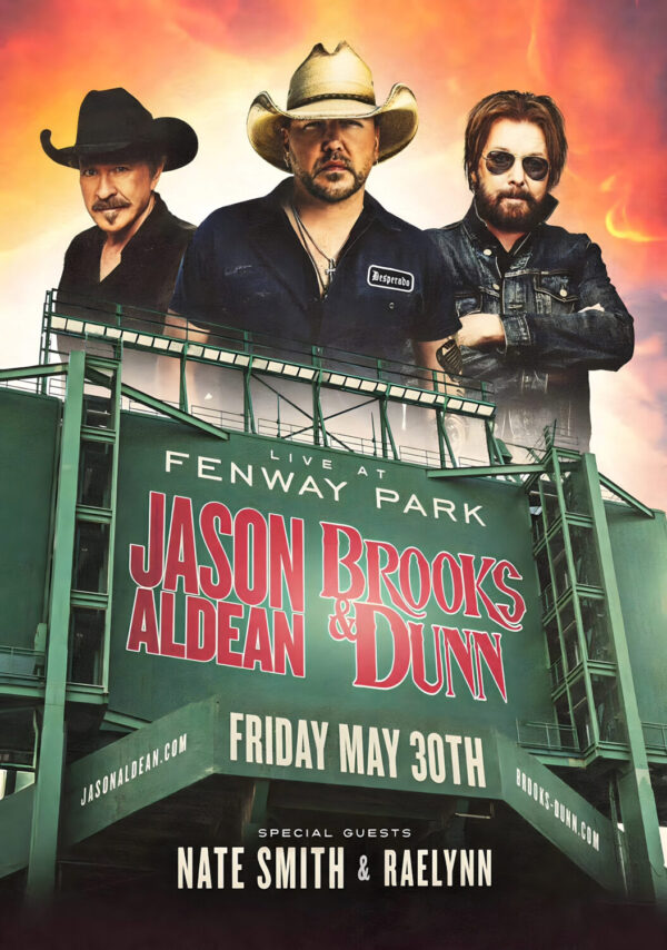 JASON ALDEAN - BROOKS & DUNN Live at Fenway Park 2025 Tour Poster