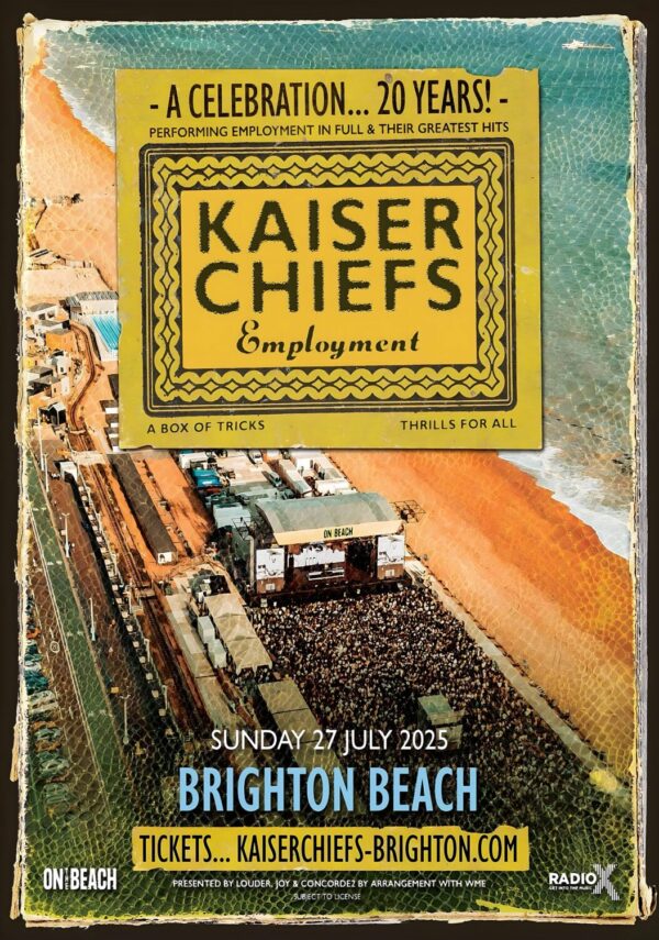 KAISER CHIEFS Employment 2025 UK Tour: BRIGHTON Beach Poster