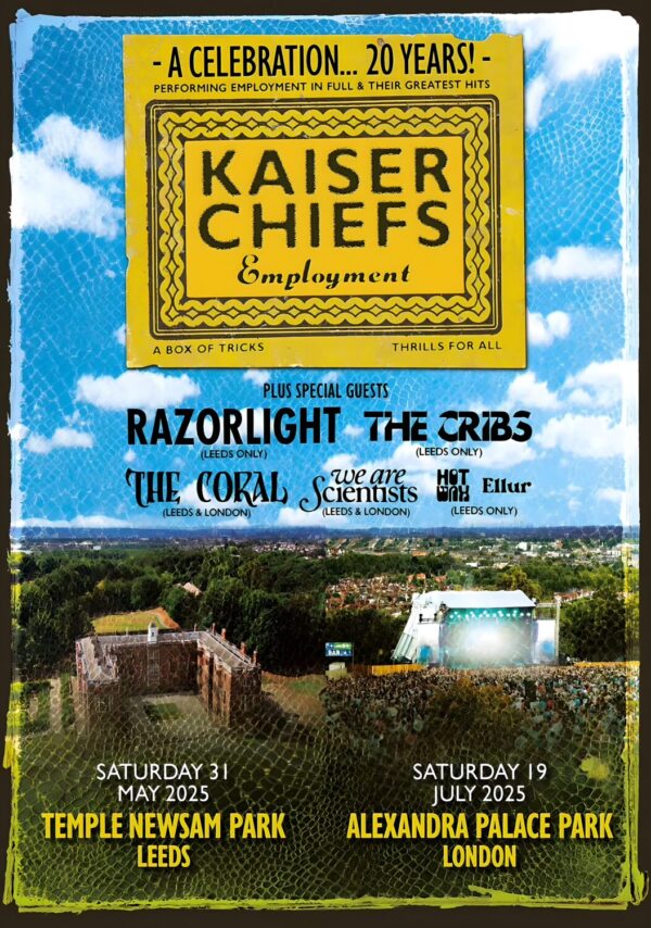 KAISER CHIEFS Employment 2025 UK Tour: LEEDS - LONDON Poster