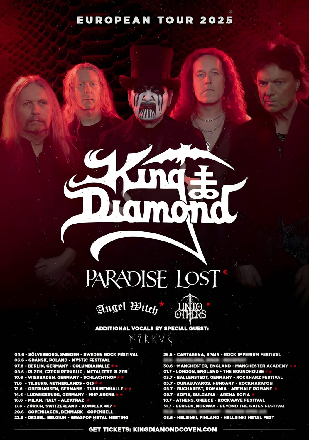 KING DIAMOND Spider Lily 2025 Europe UK Tour Poster