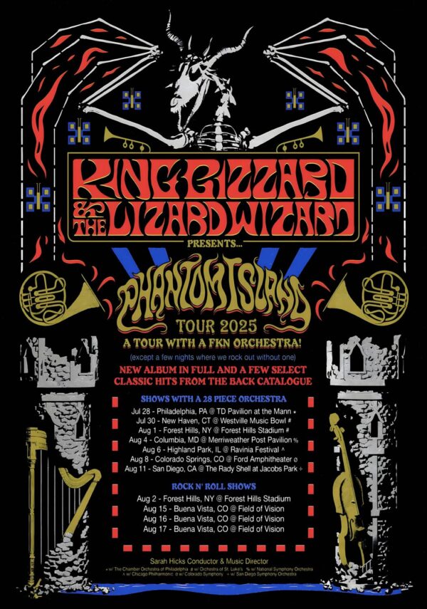 KING GIZZARD & THE LIZARD WIZARD Phantom Island 2025 Tour Poster